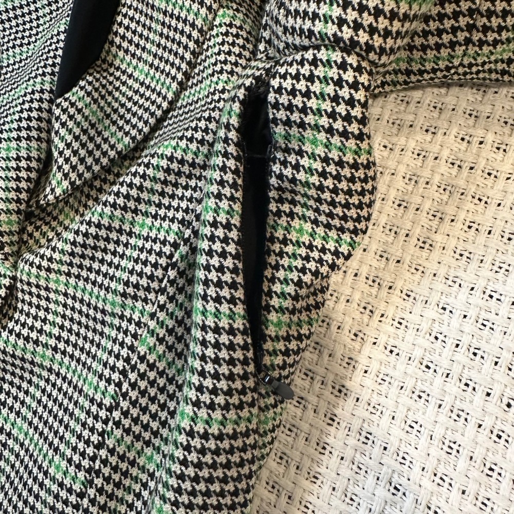Zara Houndstooth Blazer Dress‎ Women Size S Green Plaid Officecore Dark Academia - Picture 15 of 16